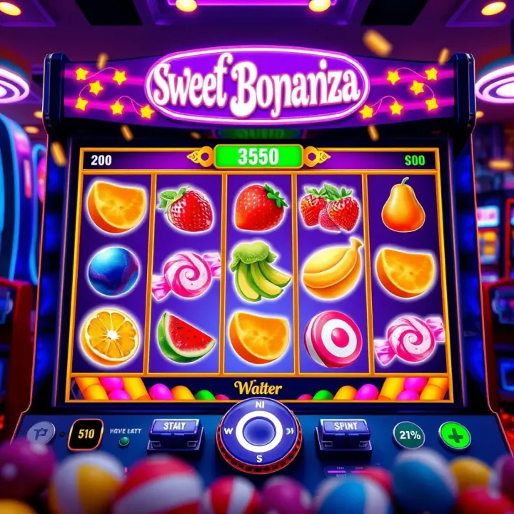 Sweet Bonanza Slot Game Interface on SportyBet Platform Colorful Sweet Bonanza slot game interface showing vibrant fruits and candies