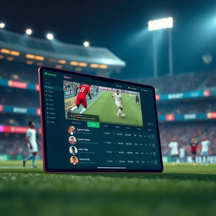 User interface of SportyBet platform showcasing live betting options on a sports event