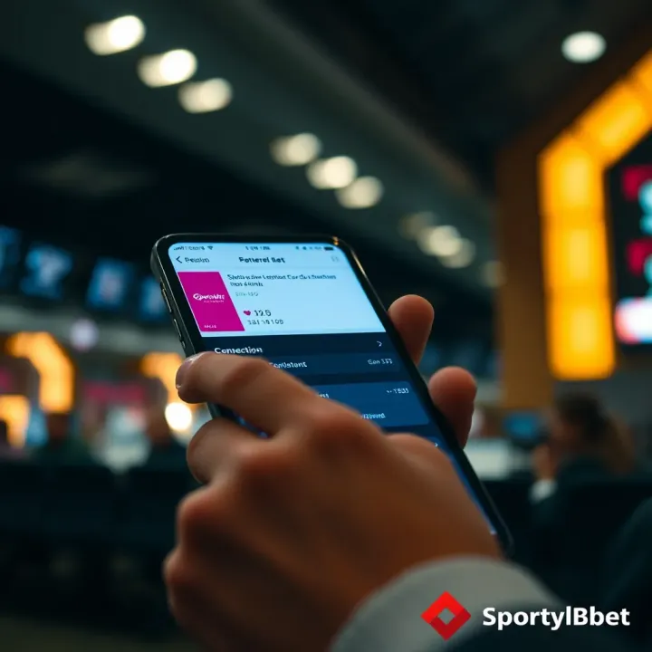 Mobile device displaying network connection issues impacting SportyBet app performance